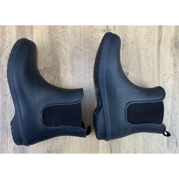 CROCS Freesail Chelsea Dual Comfort Black Rain Boots Waterproof Women's Size 8 - Picture 10 of 15